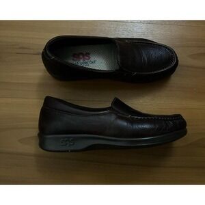 Womens SAS‎ Twin Brown Leather Casual Slip On Walking Shoe